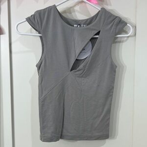 Princess Polly Gray Sleeveless Cutout Top
